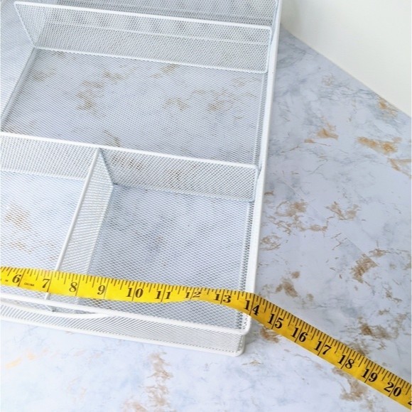 White Metal Mesh Tray Organizer Container Store - Picture 4 of 4